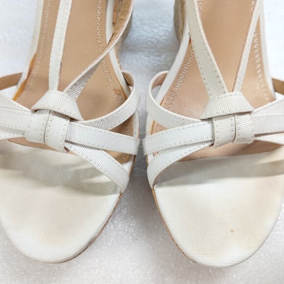 BP Stella White Strappy Cork Wedge Sandals 4.5" Platform Size 8 w/ Box VGUC - Picture 8 of 16